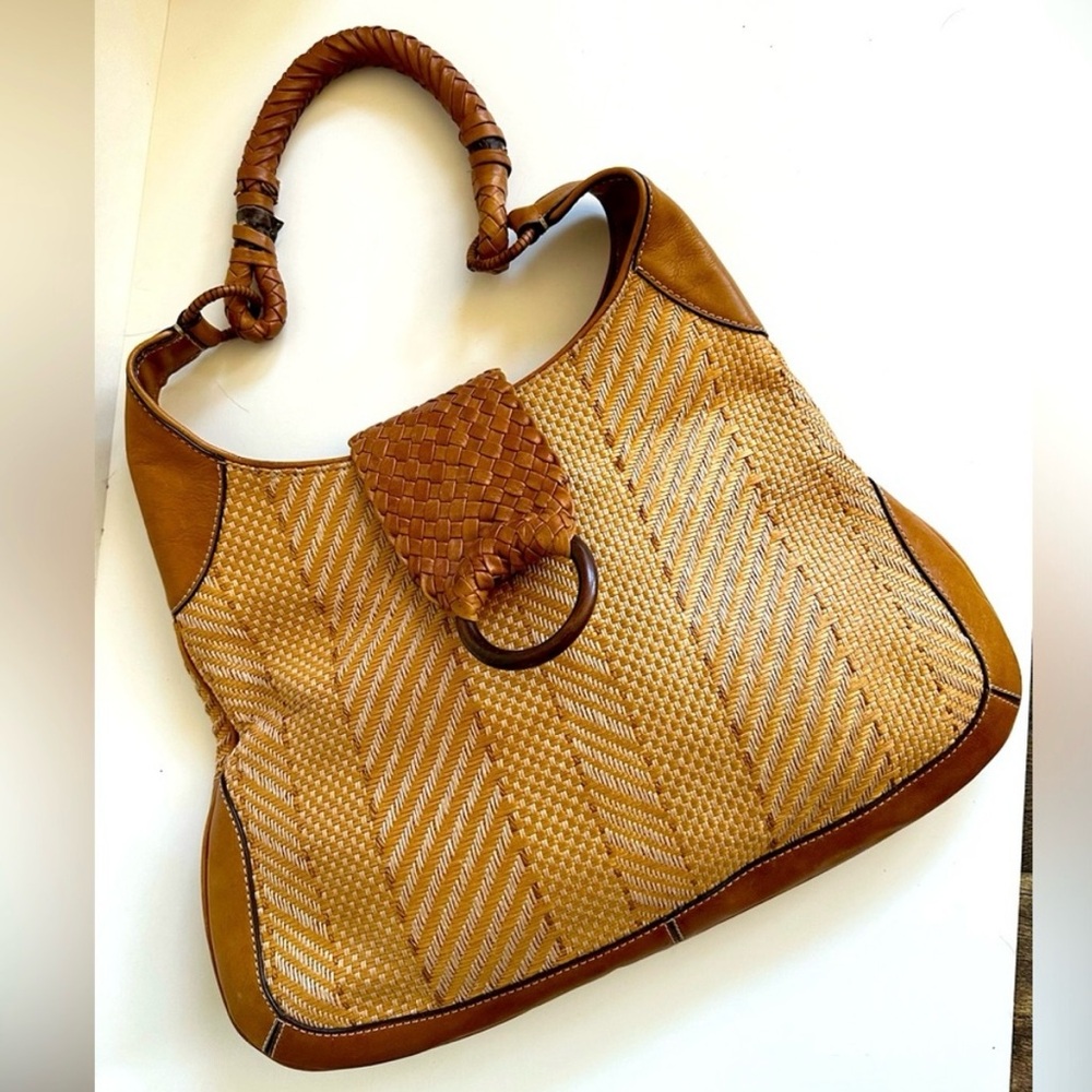 Cole Haan Brown Woven Shoulder Bag